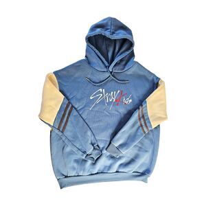 Women's Stray Kids Hoodie K Pop Blue White XL